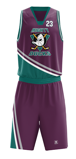 Mighty Ducks Style Example of Design Your Own Basketball Jersey